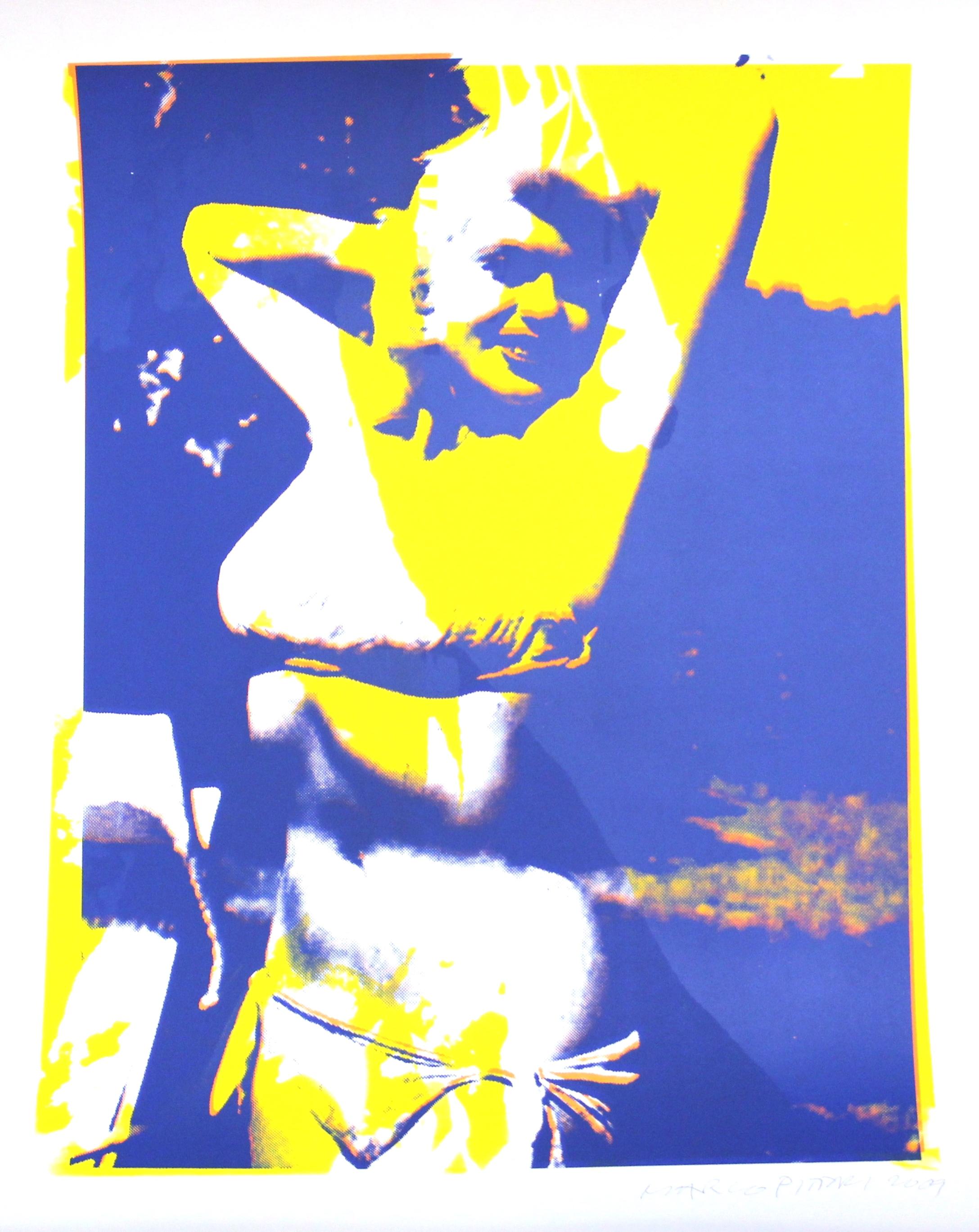 Portrait Print Marco Pittori - Bikini jaune de couleur jaune