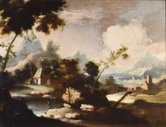 Landscapes Couple Ricci Paint 18th Century Oil on canvas Old master Italy