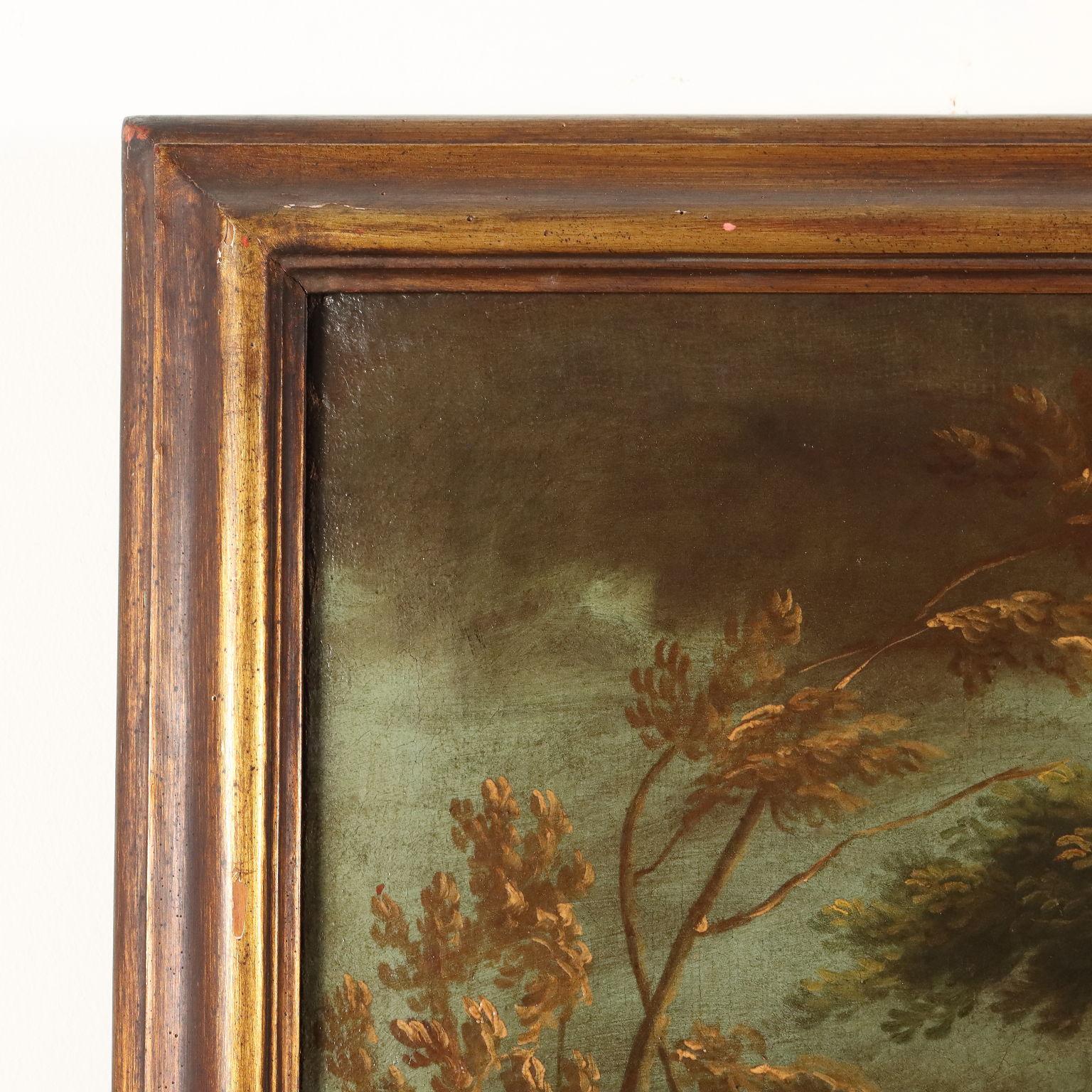 Landschaft mit Wasserlauf und Schafhirten im Angebot 6