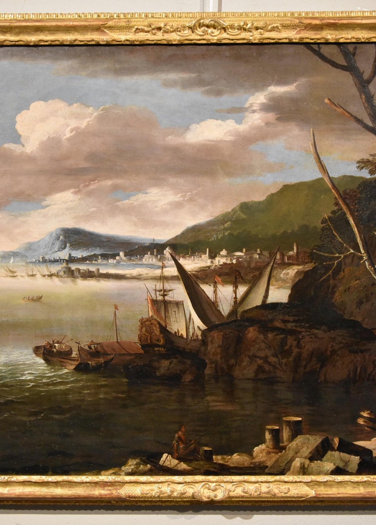Ricci View Coastal Landscape Paint Oil on canvas Old master 17/18th Century  Art For Sale at 1stDibs