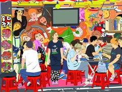 Italian Contemporary Art by Marco Santaniello - Eating in Hongik University Area