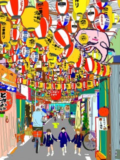 Italian Contemporary Art by Marco Santaniello - Lanterns Bonanza in Osaka