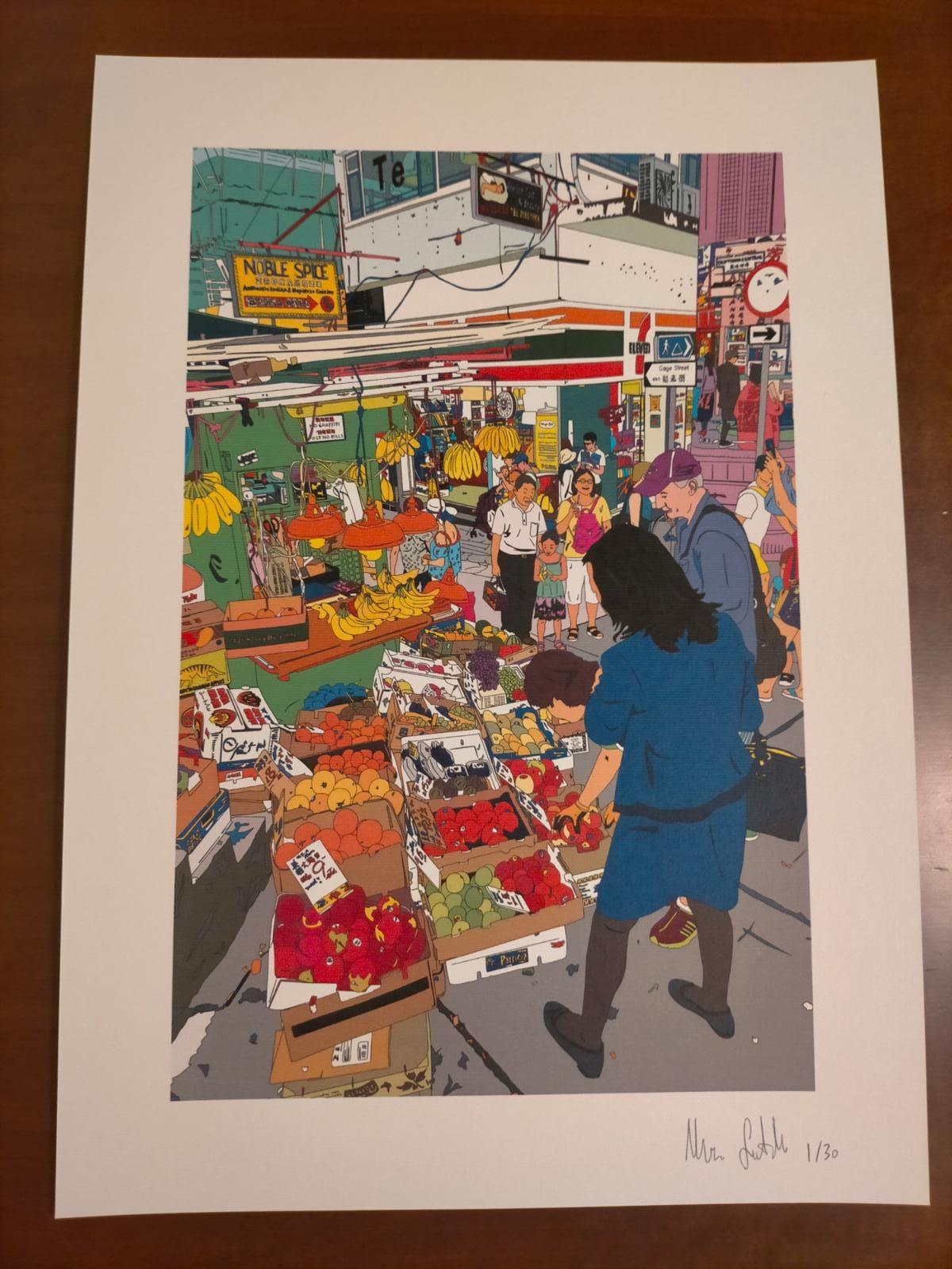 Arte contemporanea italiana di Marco Santaniello - Angolo di strada HK Fruits Gage in vendita 1