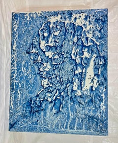 Marco Schmidli 60x48 Blau Abstraktes Acrylgemälde auf Leinwand, signiert & datiert
