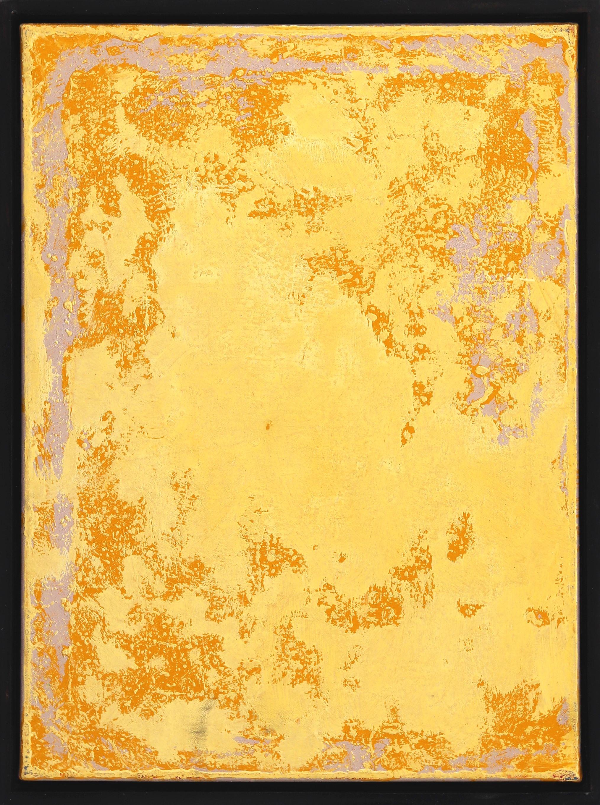 A264 - Minimalist Abstract Original Yellow Black Contemporary Textural Artwork