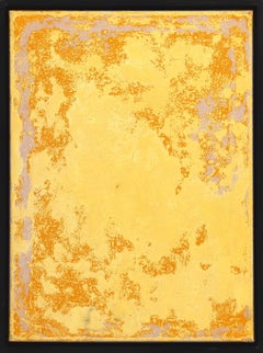 A264 - Minimalist Abstract Original Yellow Black Contemporary Textural Artwork