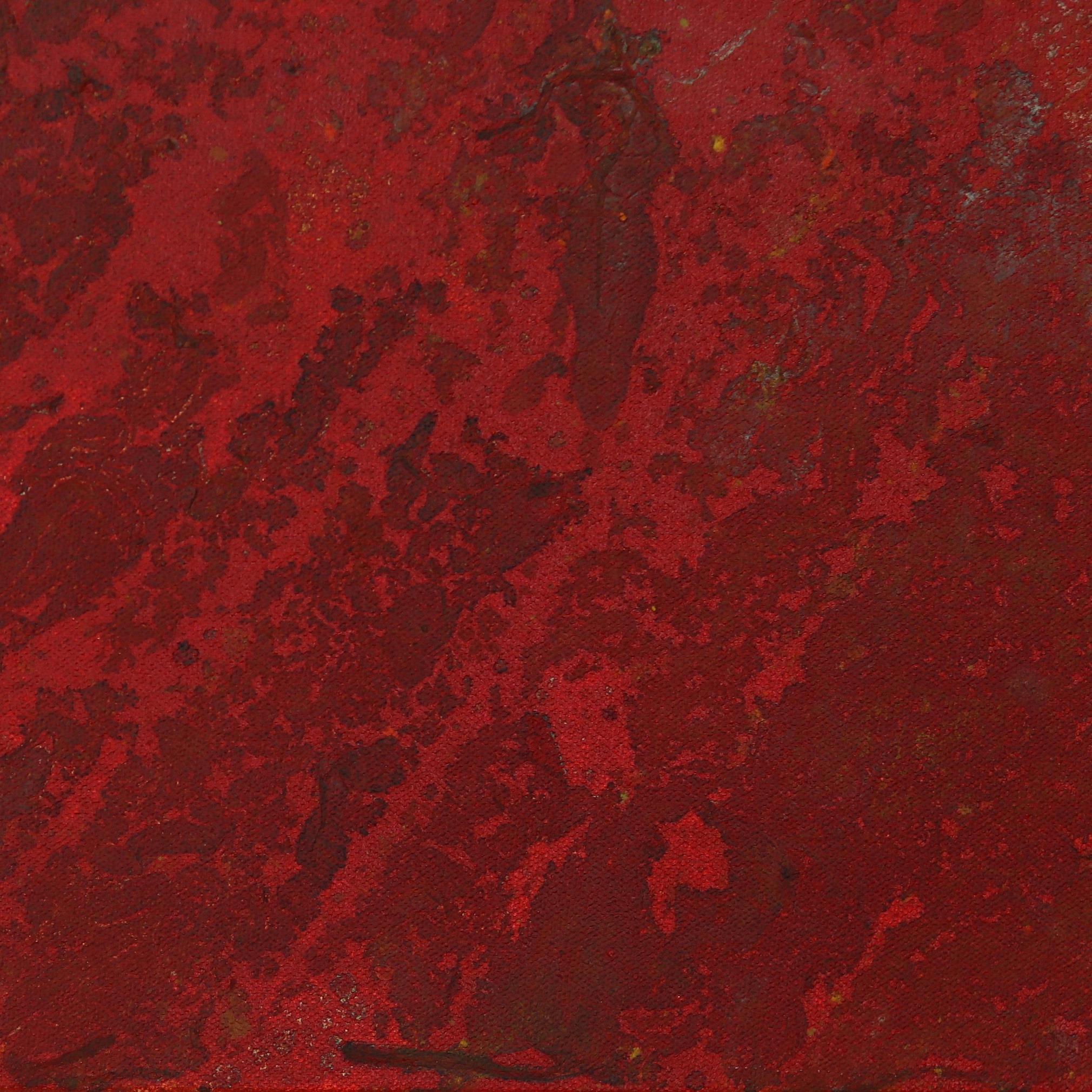 A312 - Minimalist Abstract Contemporary Original Red Textural Artwork en vente 4