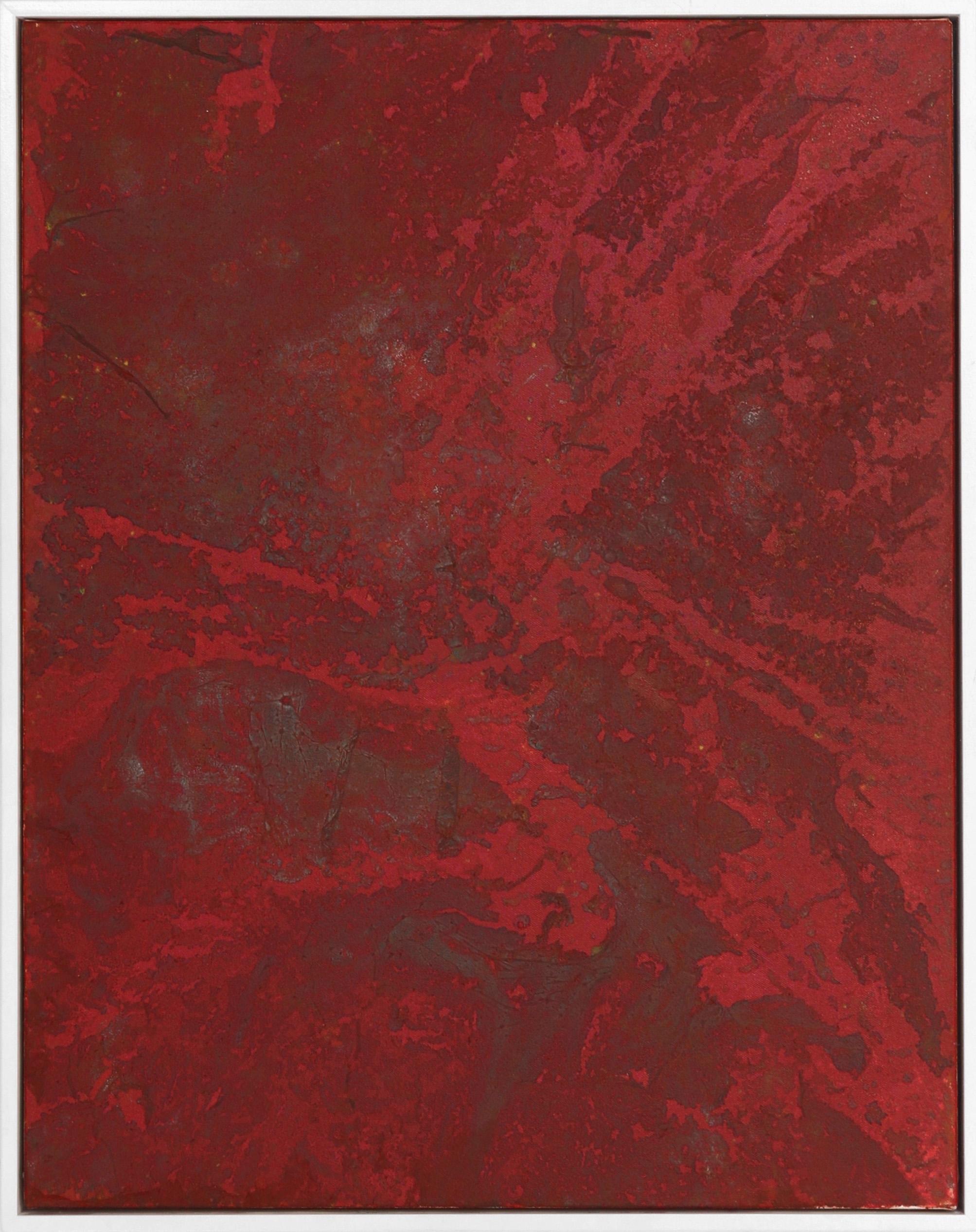 A312 - Minimalist Abstract Contemporary Original Red Textural Artwork - Mixed Media Art by Marco Schmidli