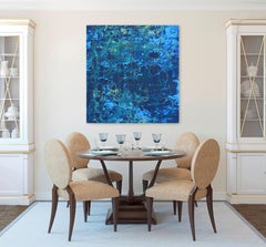 A4146 - Large Minimalist Abstract Blue Painting