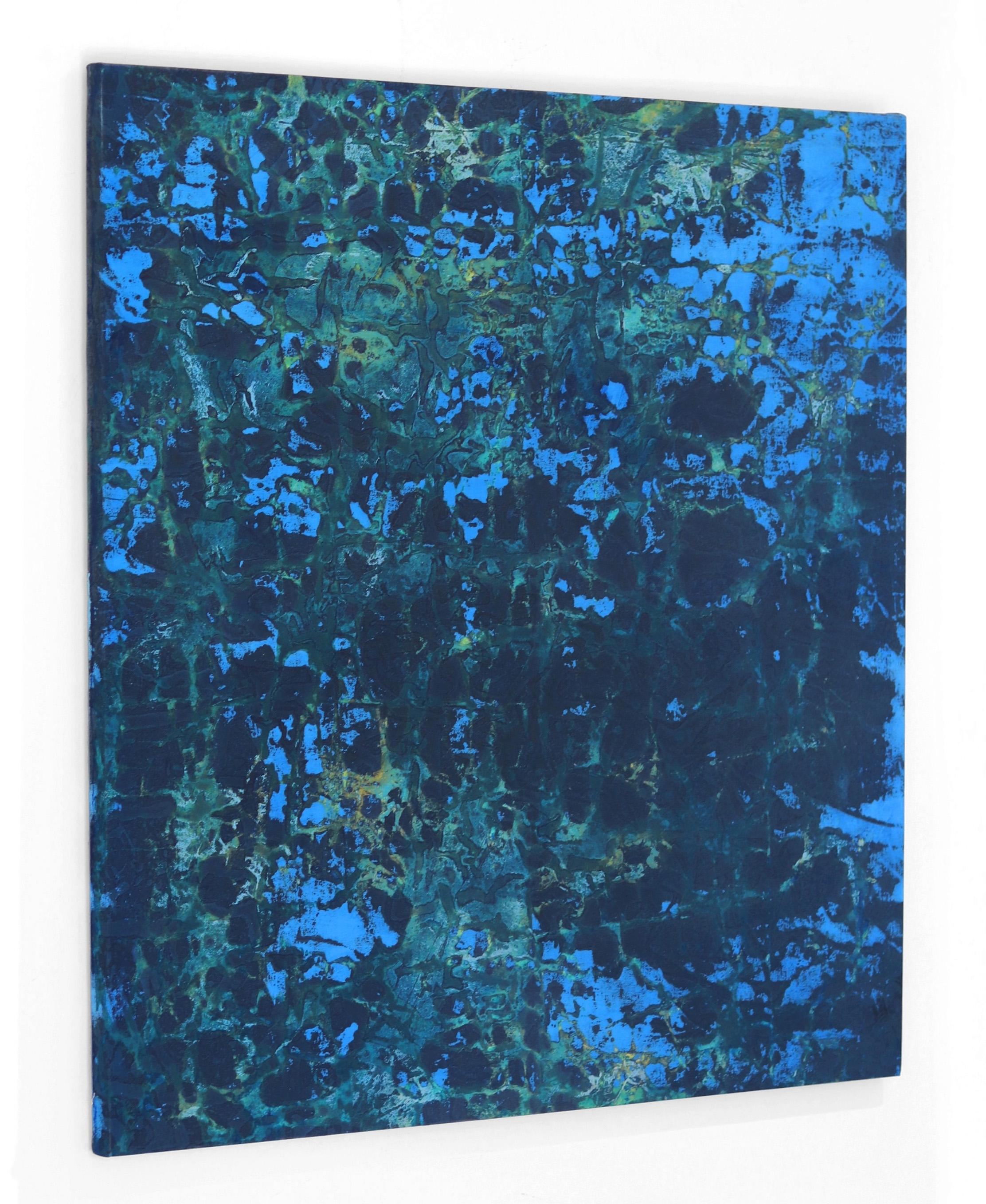A4146 - Grande dipinto astratto minimalista blu - Landscape Painting Blu di Marco Schmidli