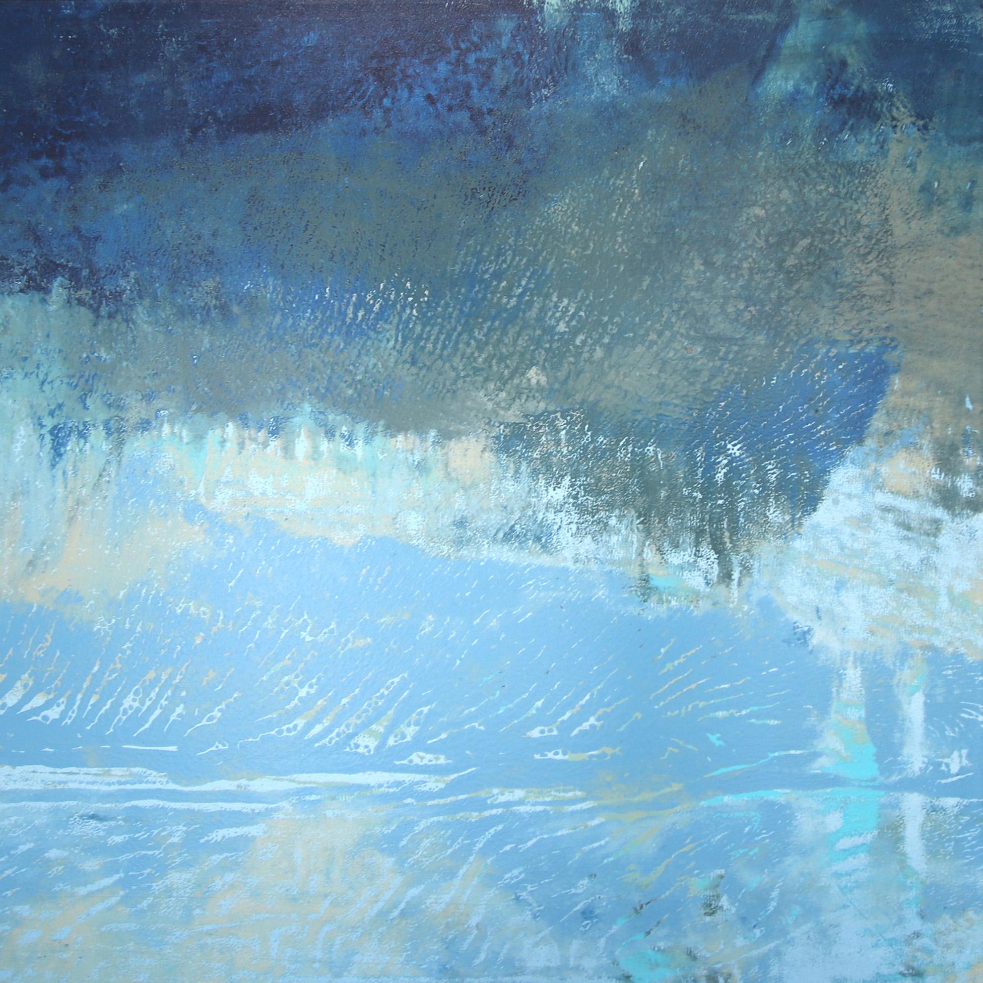 A827 - Large Oversized Original Blue Abstract Artwork on Canvas Ready to Hang For Sale 1