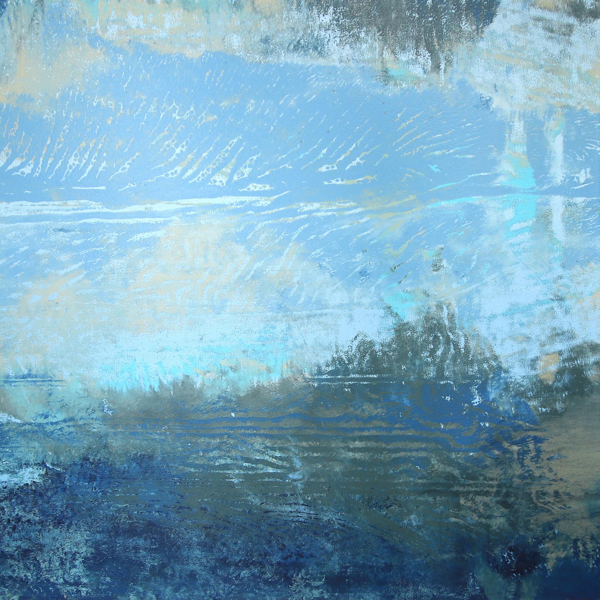 A827 - Large Oversized Original Blue Abstract Artwork on Canvas Ready to Hang For Sale 4