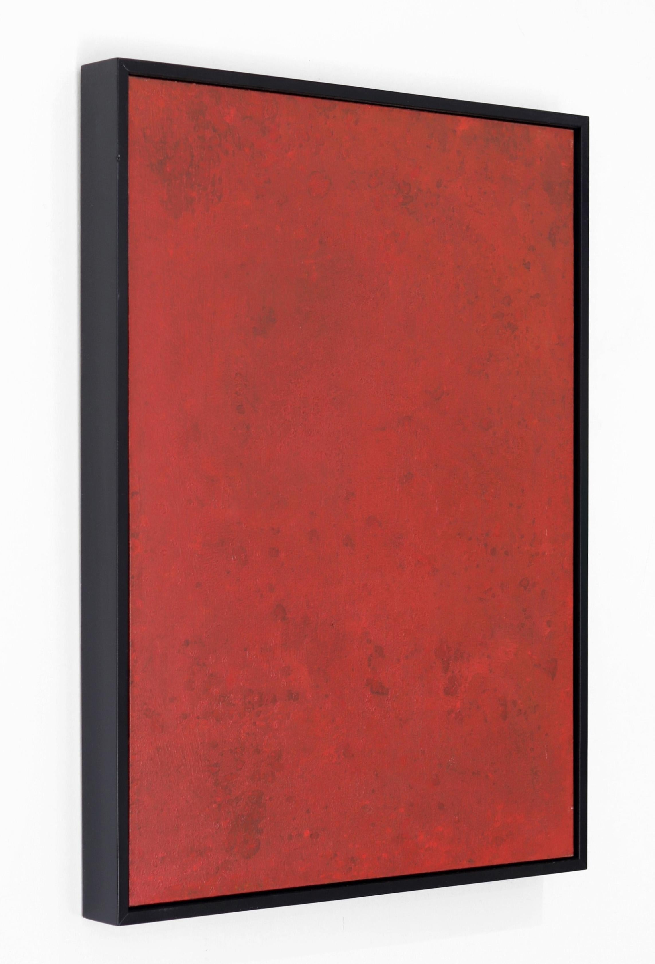 A432 - Opera d'arte astratta minimalista originale in rosso e nero in vendita 1