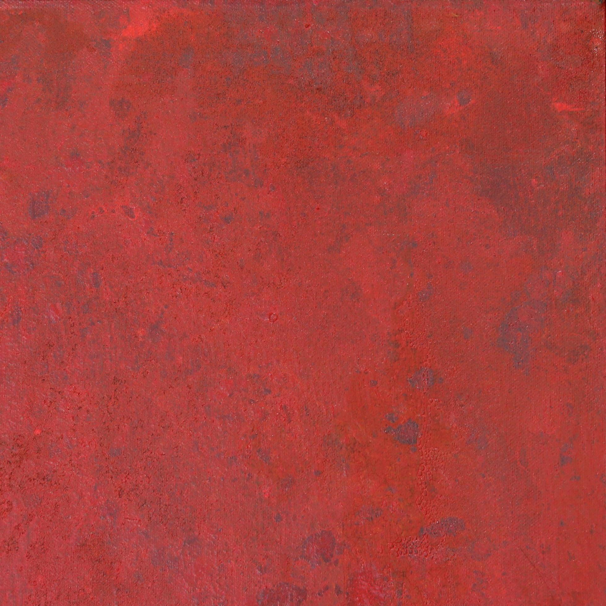 A432 - Opera d'arte astratta minimalista originale in rosso e nero in vendita 2