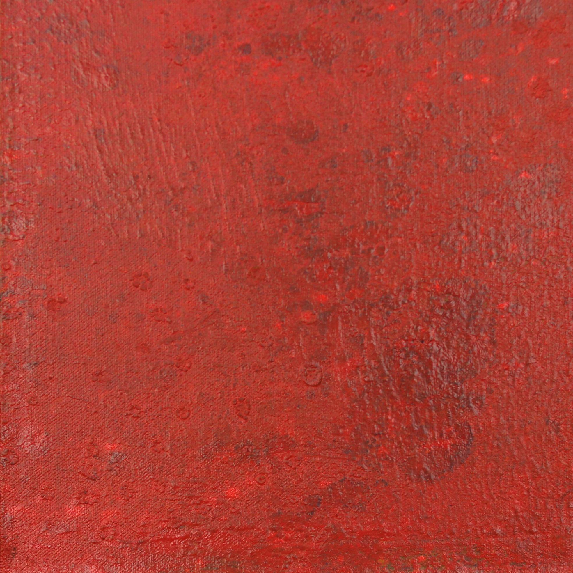 A432 - Opera d'arte astratta minimalista originale in rosso e nero in vendita 4