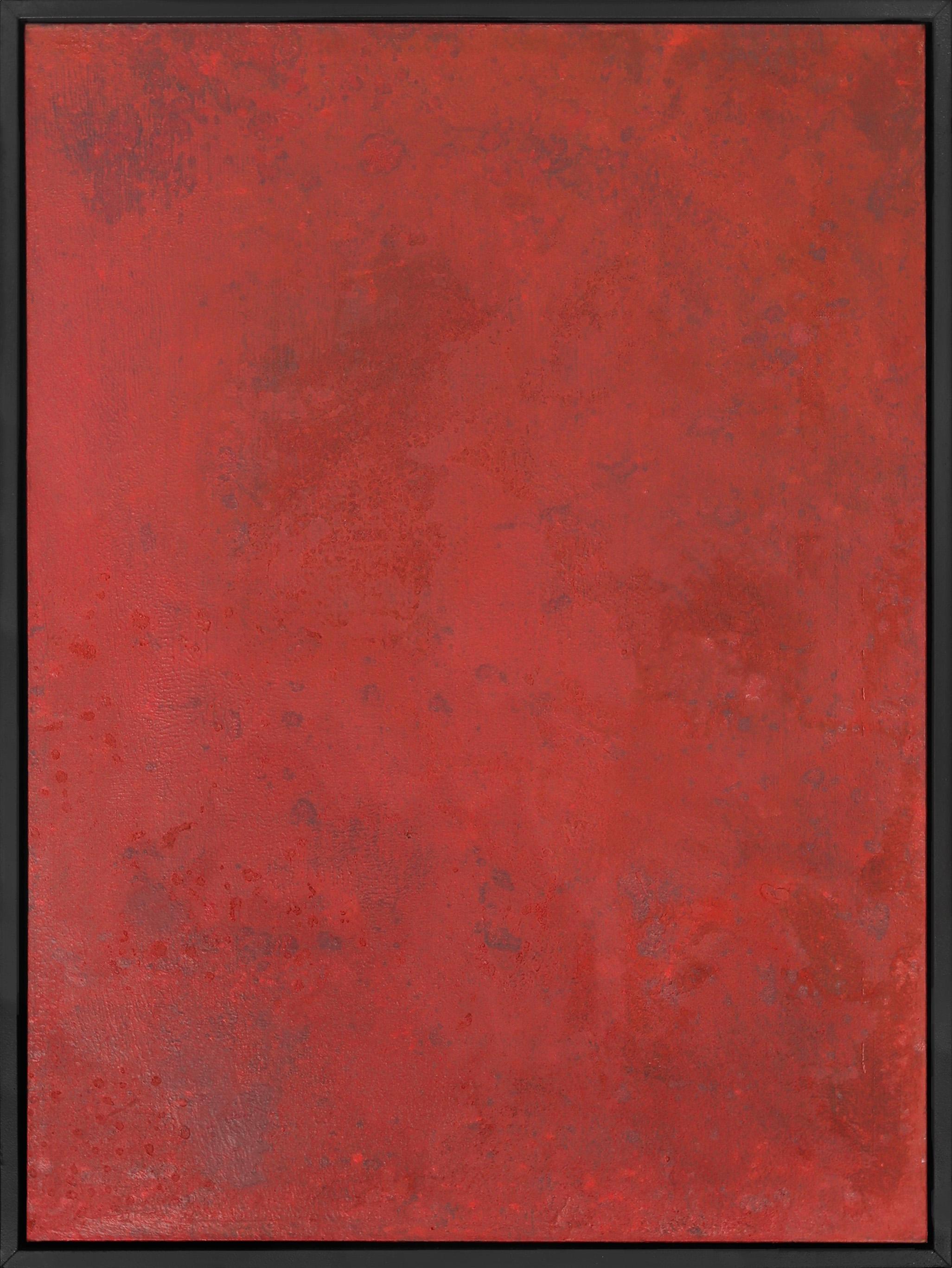 A432 - Opera d'arte astratta minimalista originale in rosso e nero - Mixed Media Art di Marco Schmidli