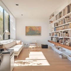 A512 - Large Contemporary Colorful Abstract Painting With White Frame