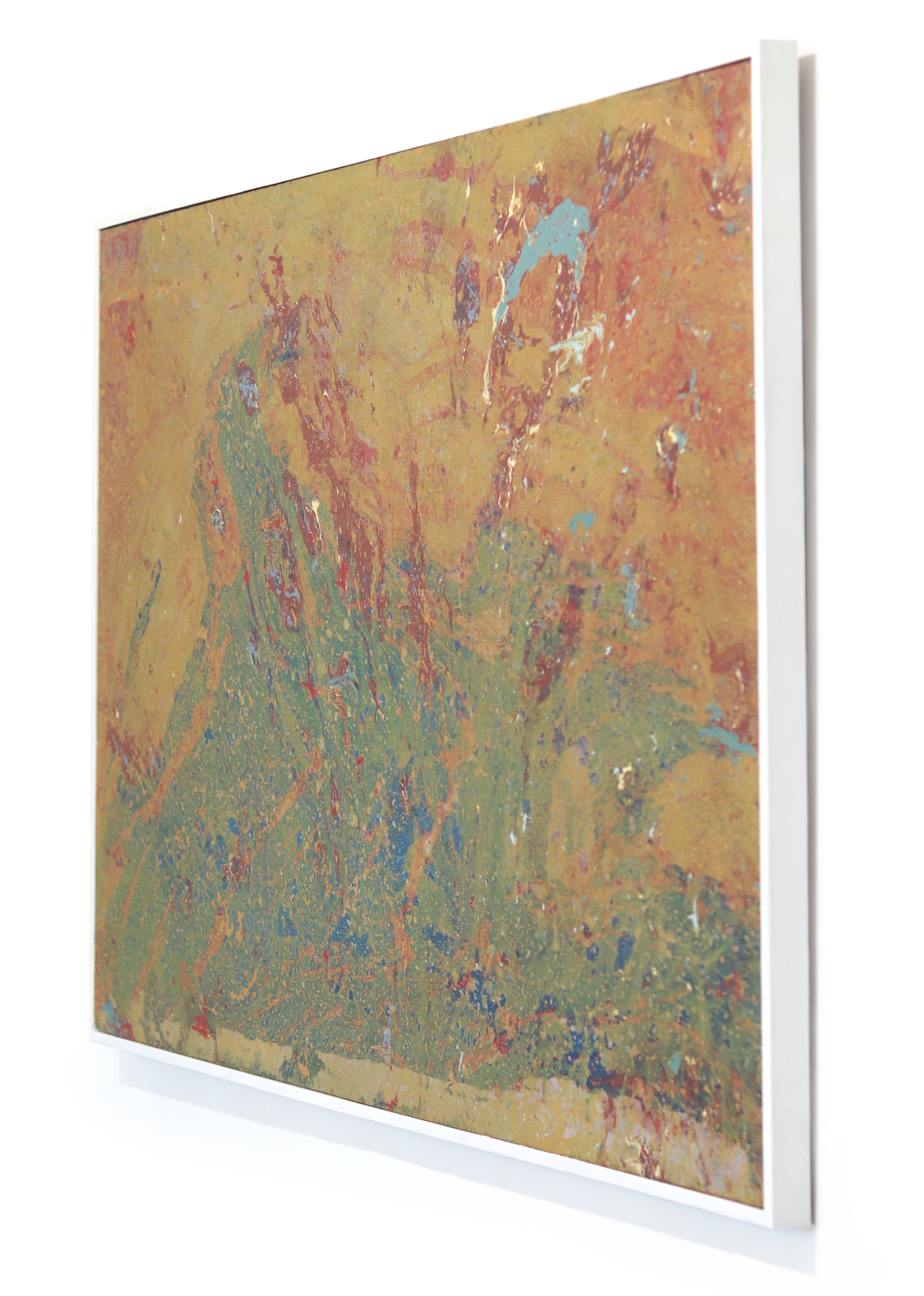 A512 - Large Contemporary Colorful Abstract Painting With White Frame For Sale 2