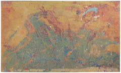A512 - Large Contemporary Colorful Abstract Painting With White Frame