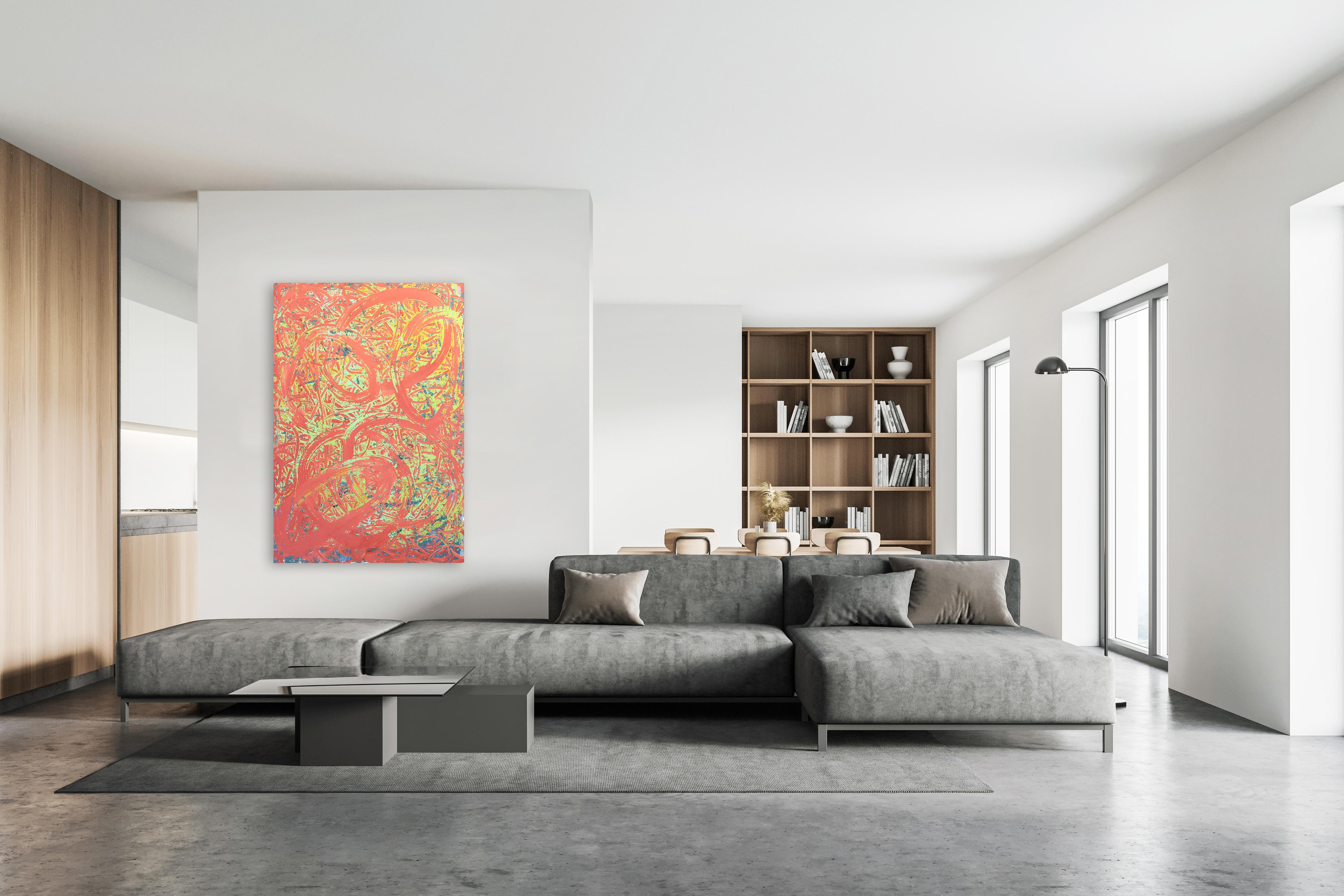 A636 - Big Canvas Art Large Colorful Original Abstract Painting For Sale 6