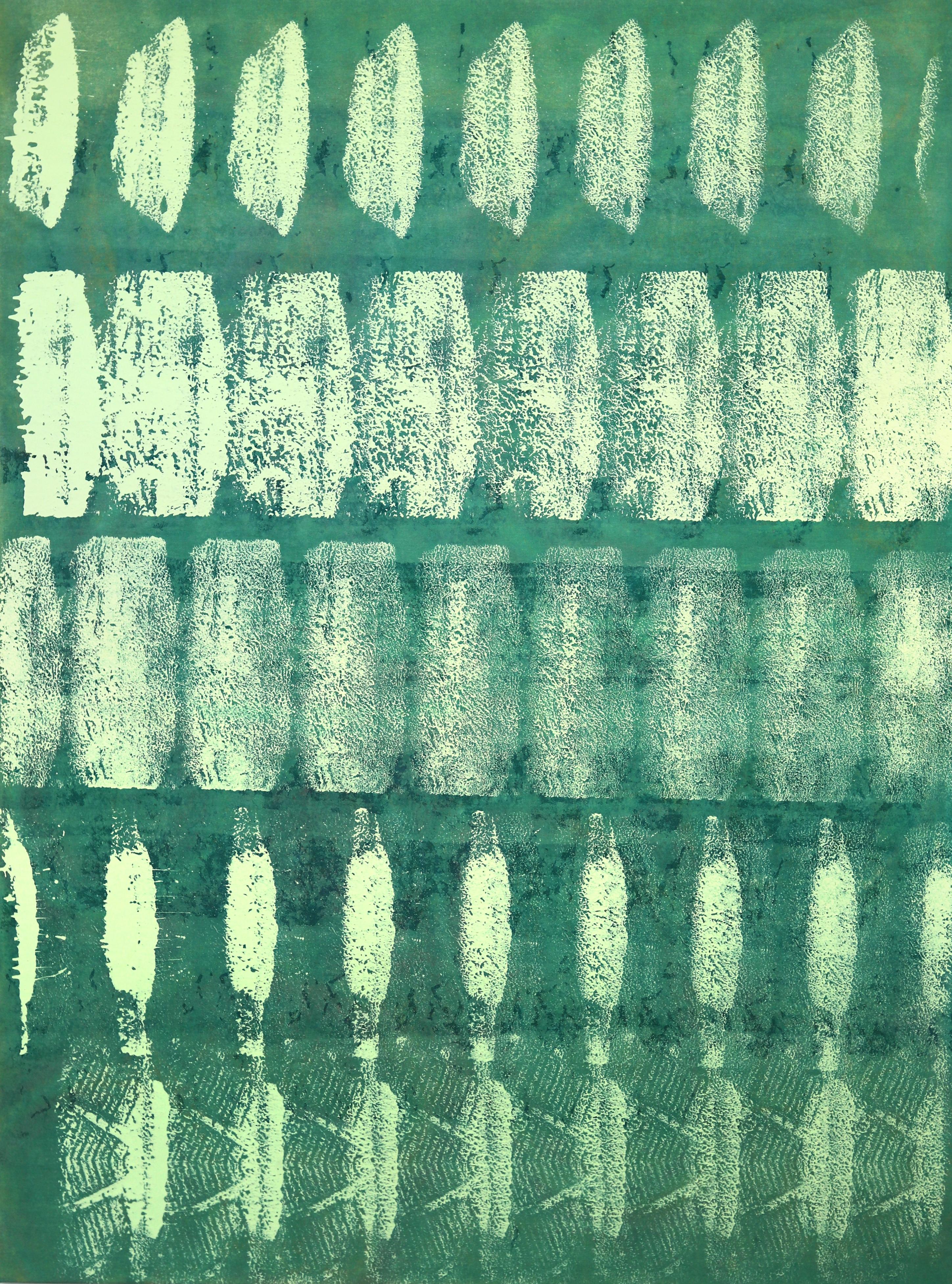 A852 - Original Large Scale Minimalist Modern Green Expressive Abstract Painting - Art by Marco Schmidli