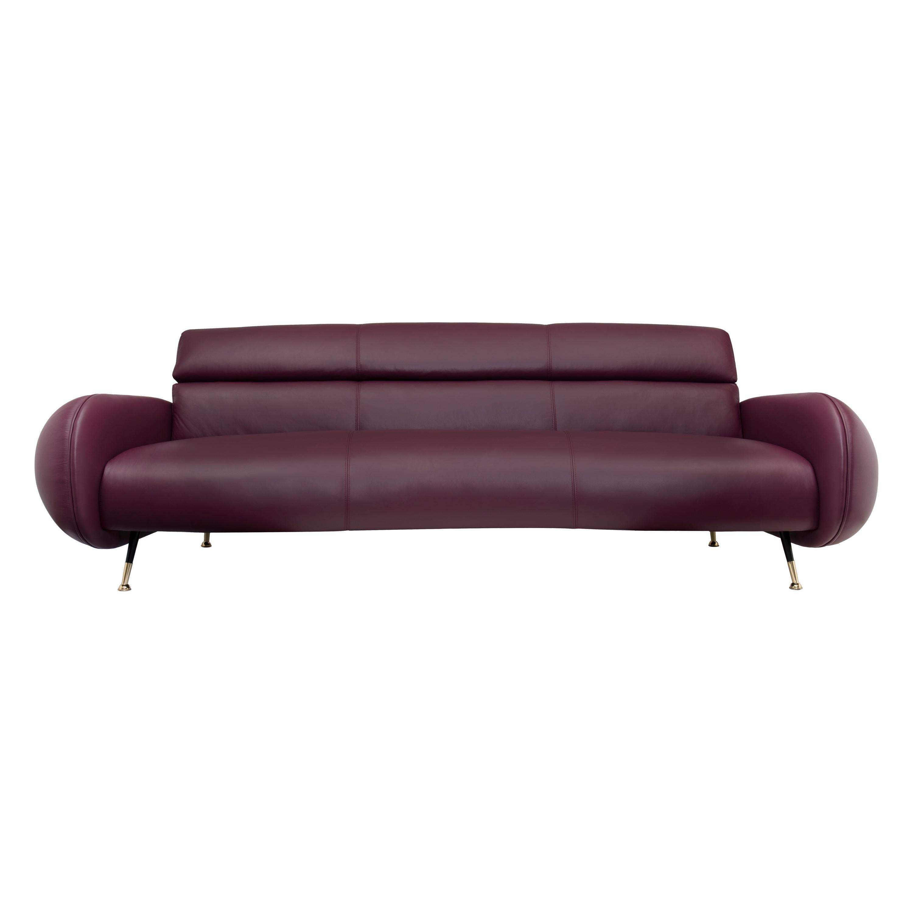 Marco Sofa In Purple Leather For, Purple Leather Sofa Bed