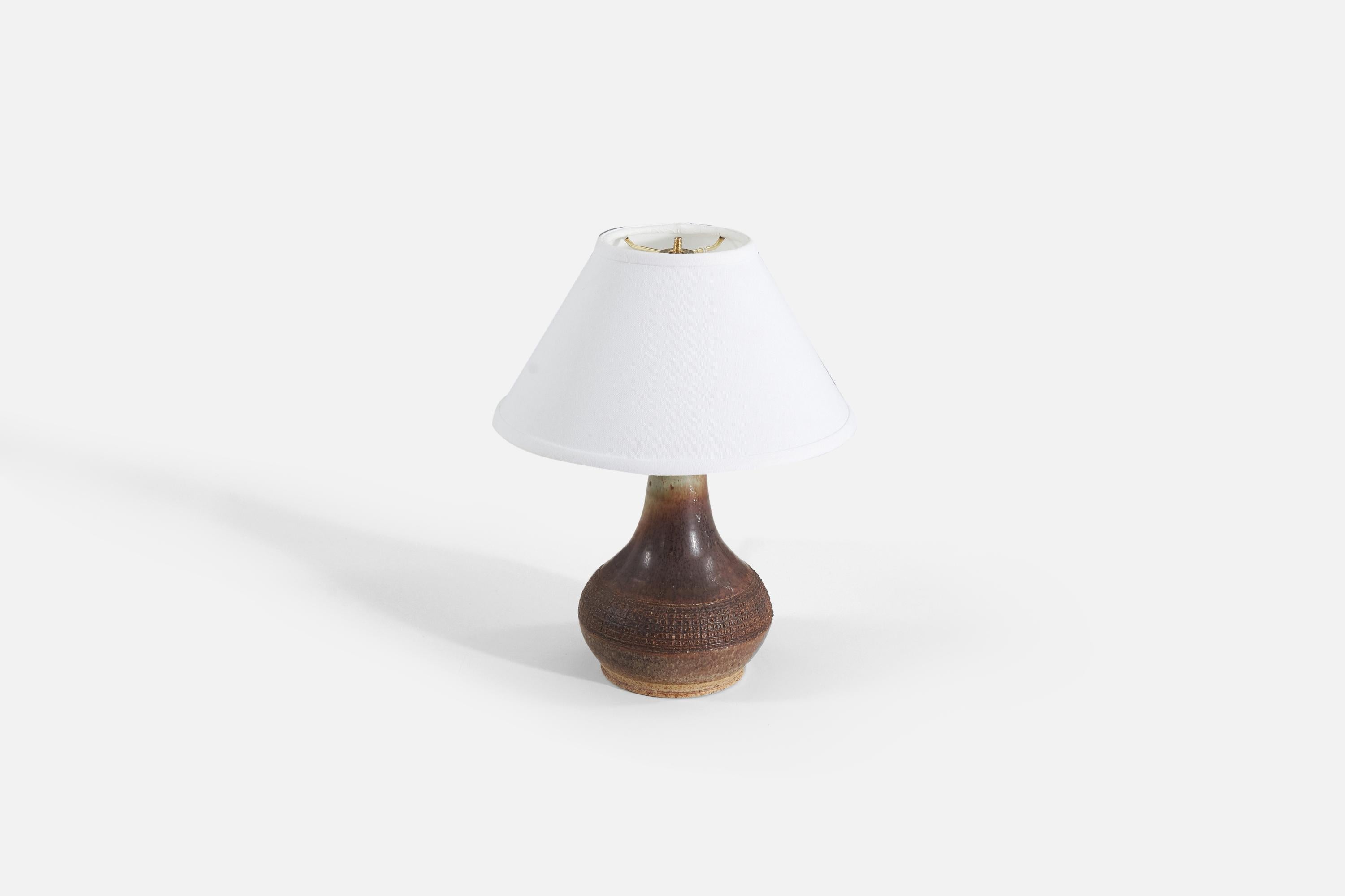 Danish Marco Stentøj, Table Lamp, Glazed Stoneware, Denmark, 1960s For Sale