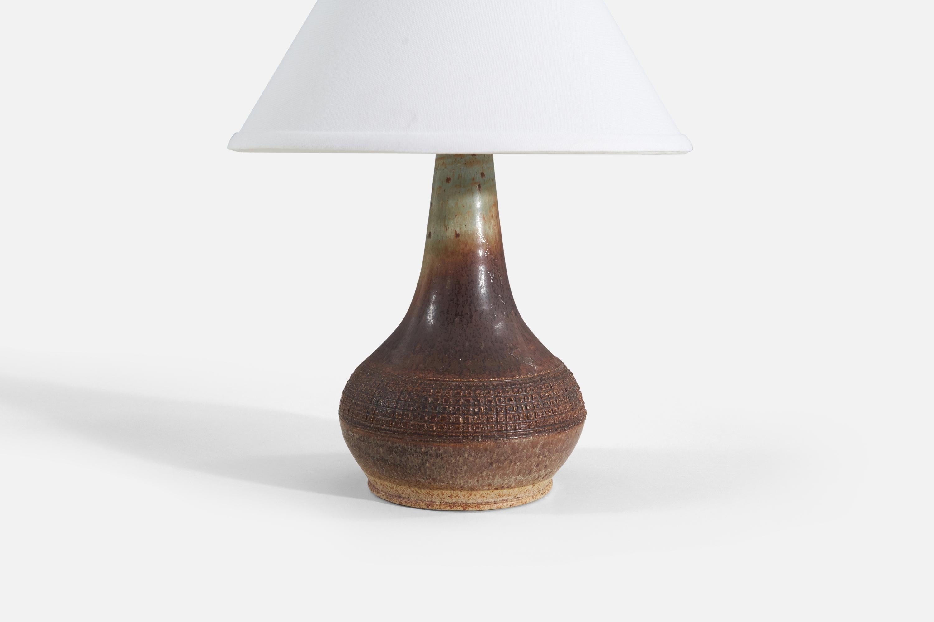 Marco Stentøj, Table Lamp, Glazed Stoneware, Denmark, 1960s In Good Condition For Sale In High Point, NC