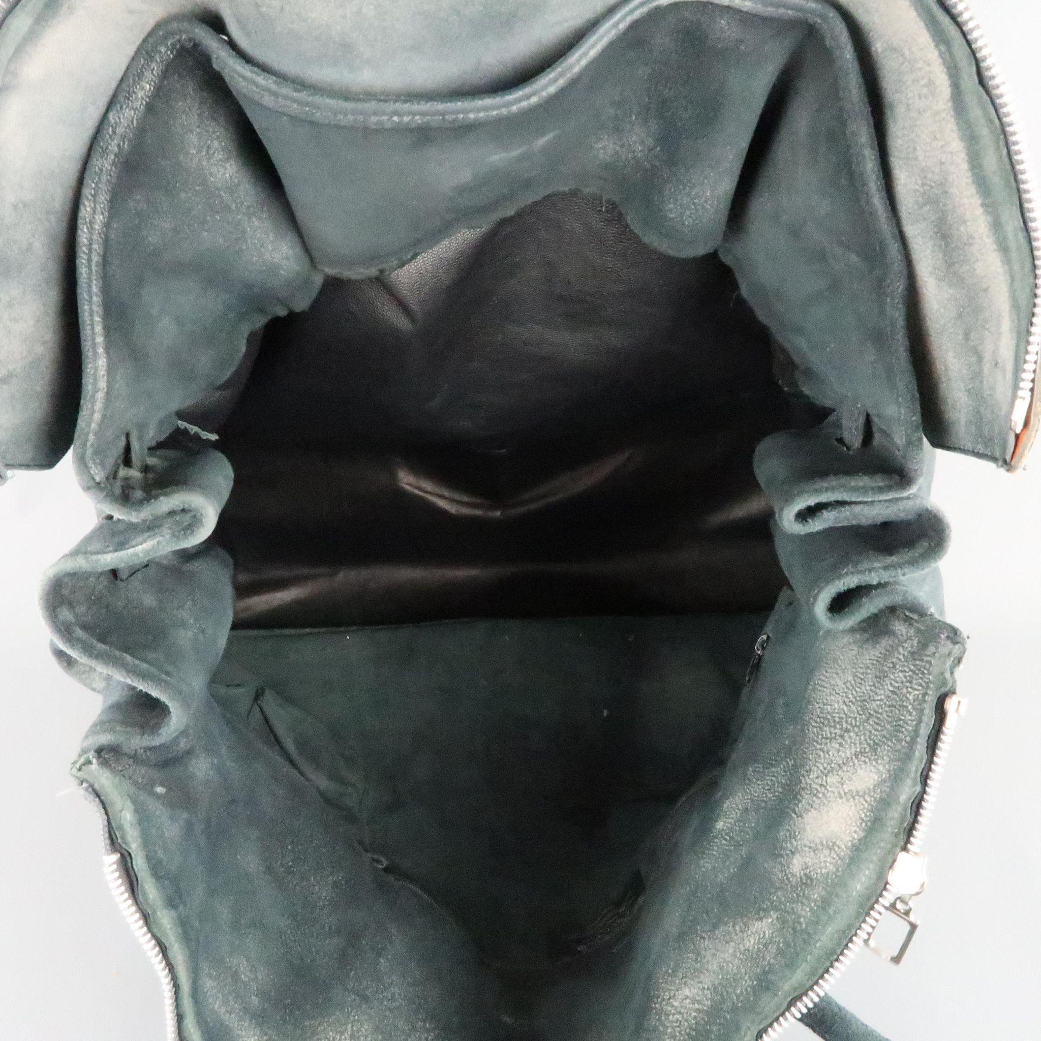 Women's or Men's MARCO TAGLIAFERRI Teal Over Distressed Leather Oversized 'Birk' Satchel