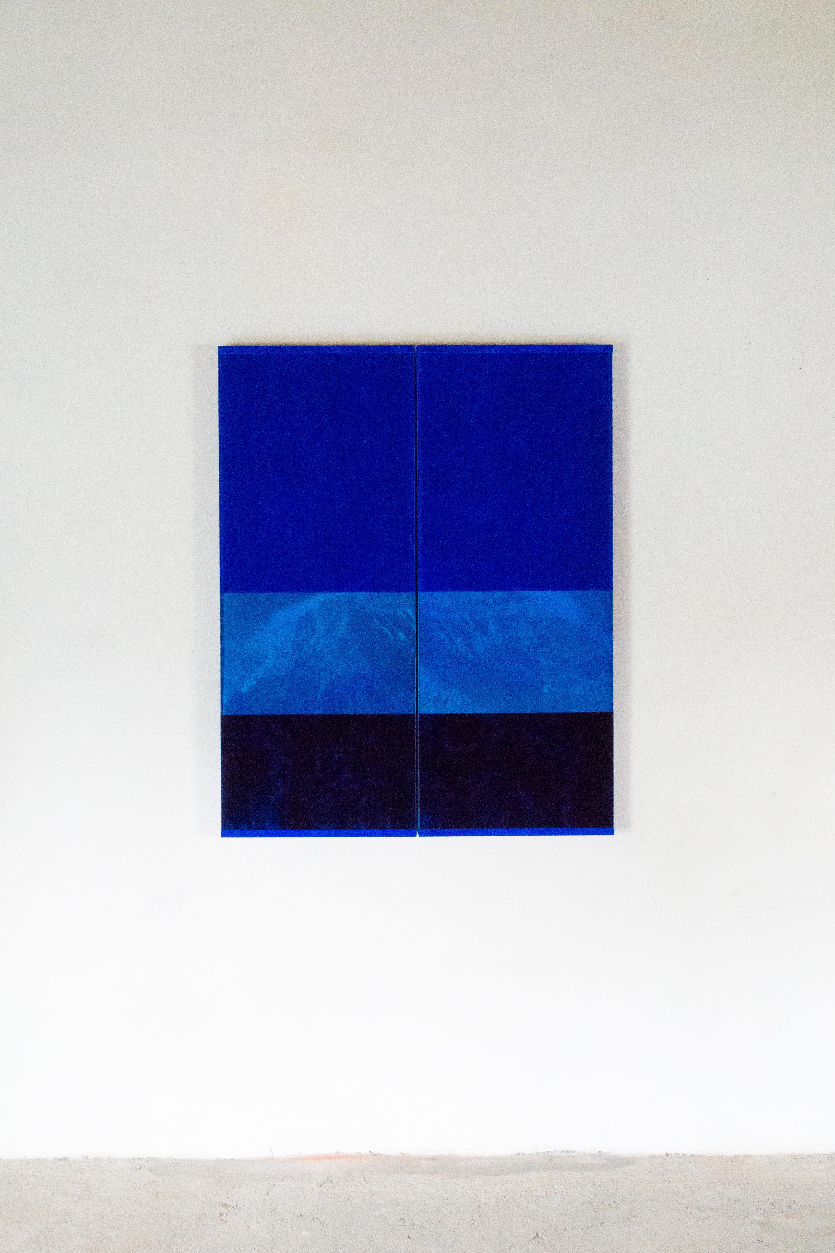 Bleu Discontinu - Contemporain Mixed Media Art par Marco Tagliafico