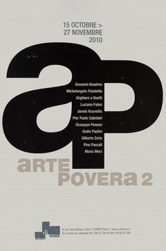 Poster d'epoca della mostra Arte Povera 2 - Galerie Di Meo Parigi 2010