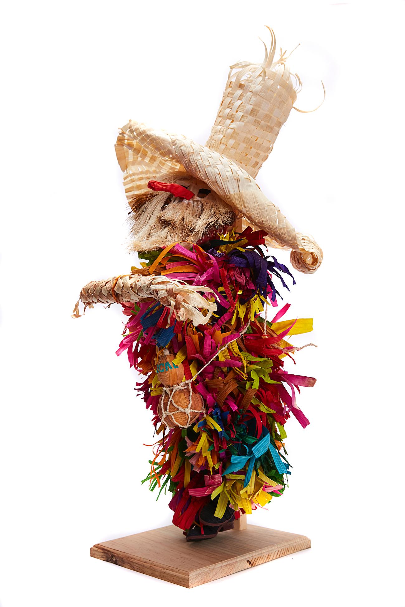 Marco y Moises Ruiz Sosa Figurative Sculpture - Mago de Putla - Wizard of Putla - Mexican Folk Art  Cactus Fine Art