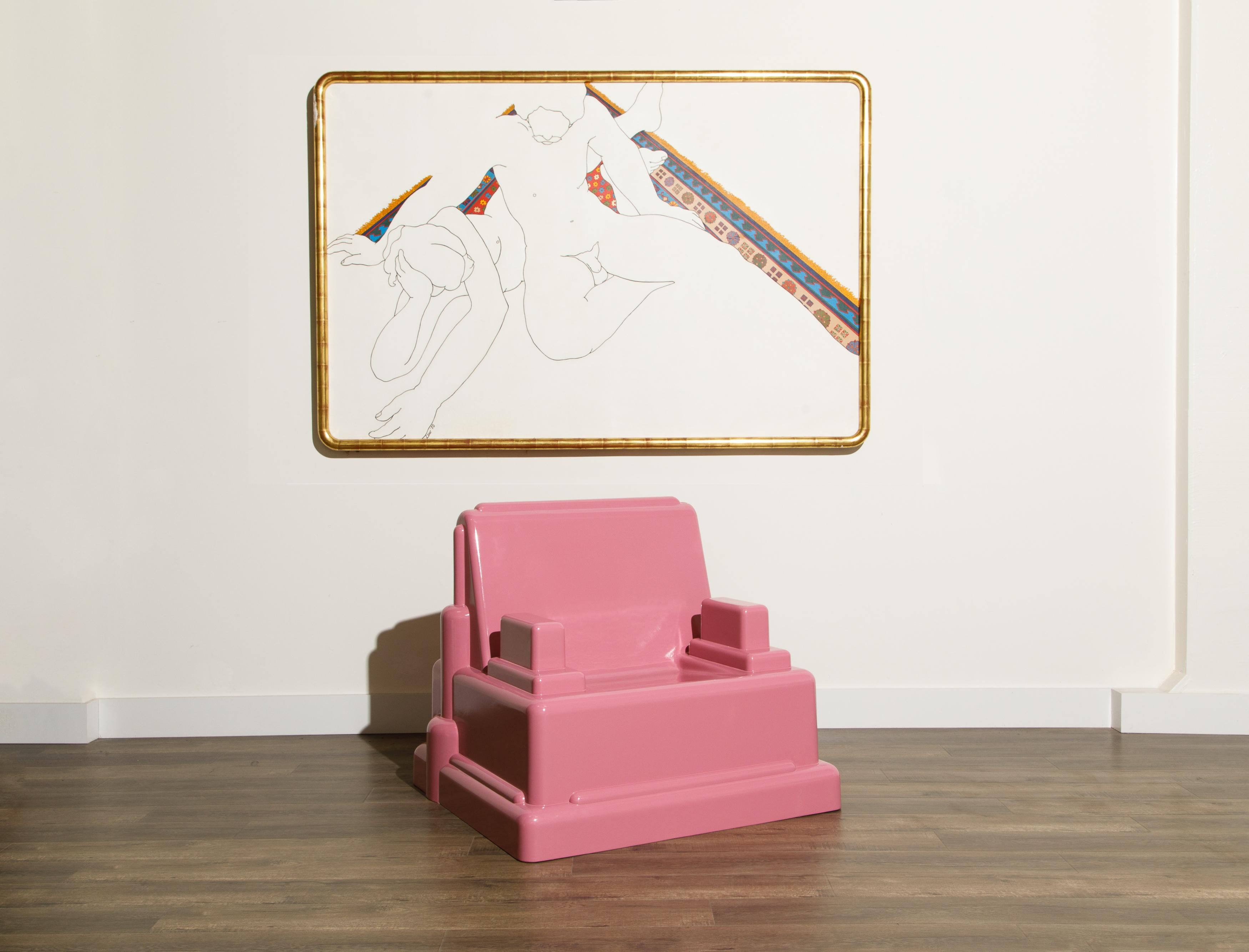 Post-Modern Marco Zanini 'Roma' Fiberglass Throne Chair for Memphis Milano, Italy, c. 1986