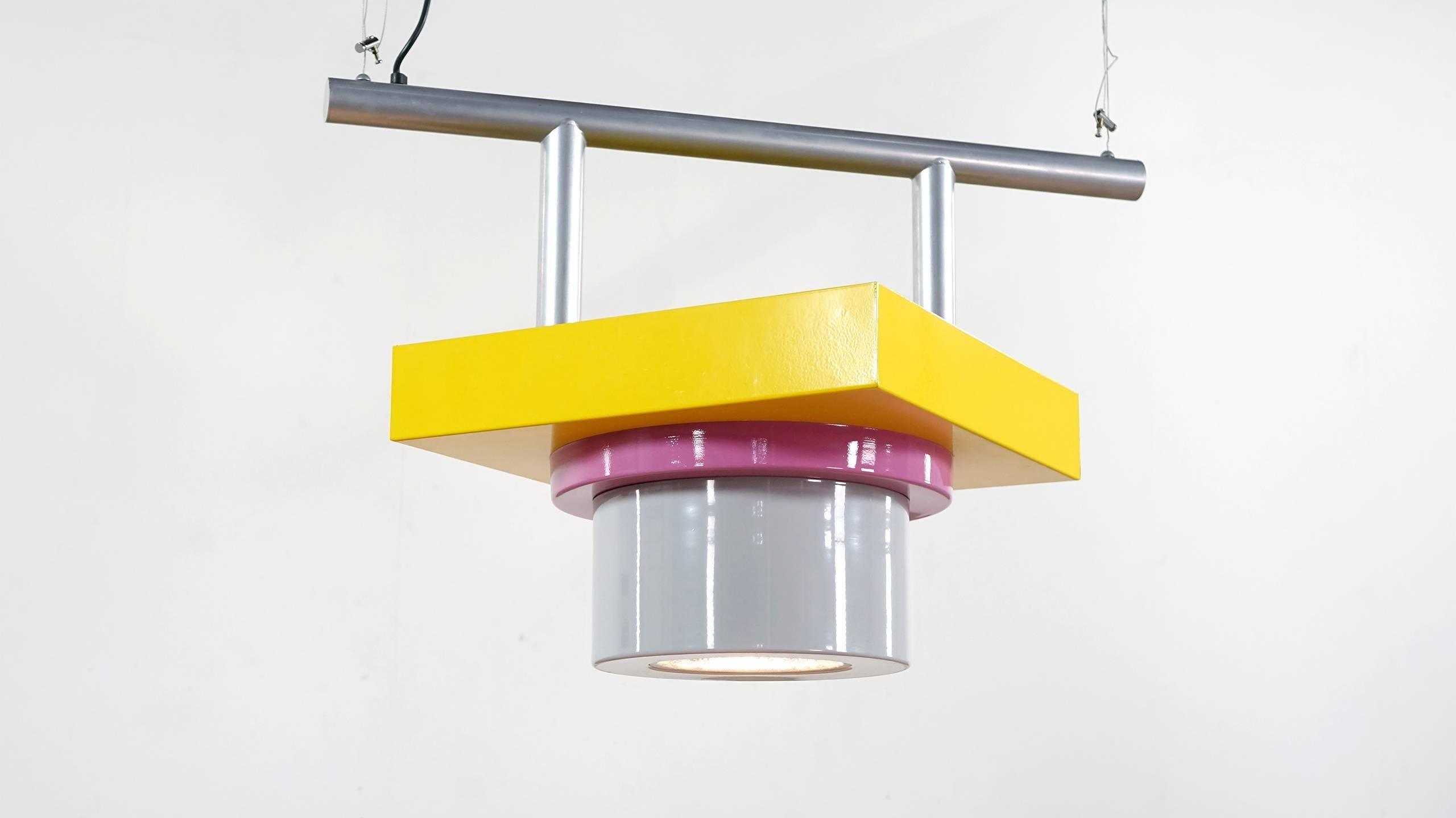 Mid-Century Modern Marco Zanini Rosella Memphis Ceiling Lamp