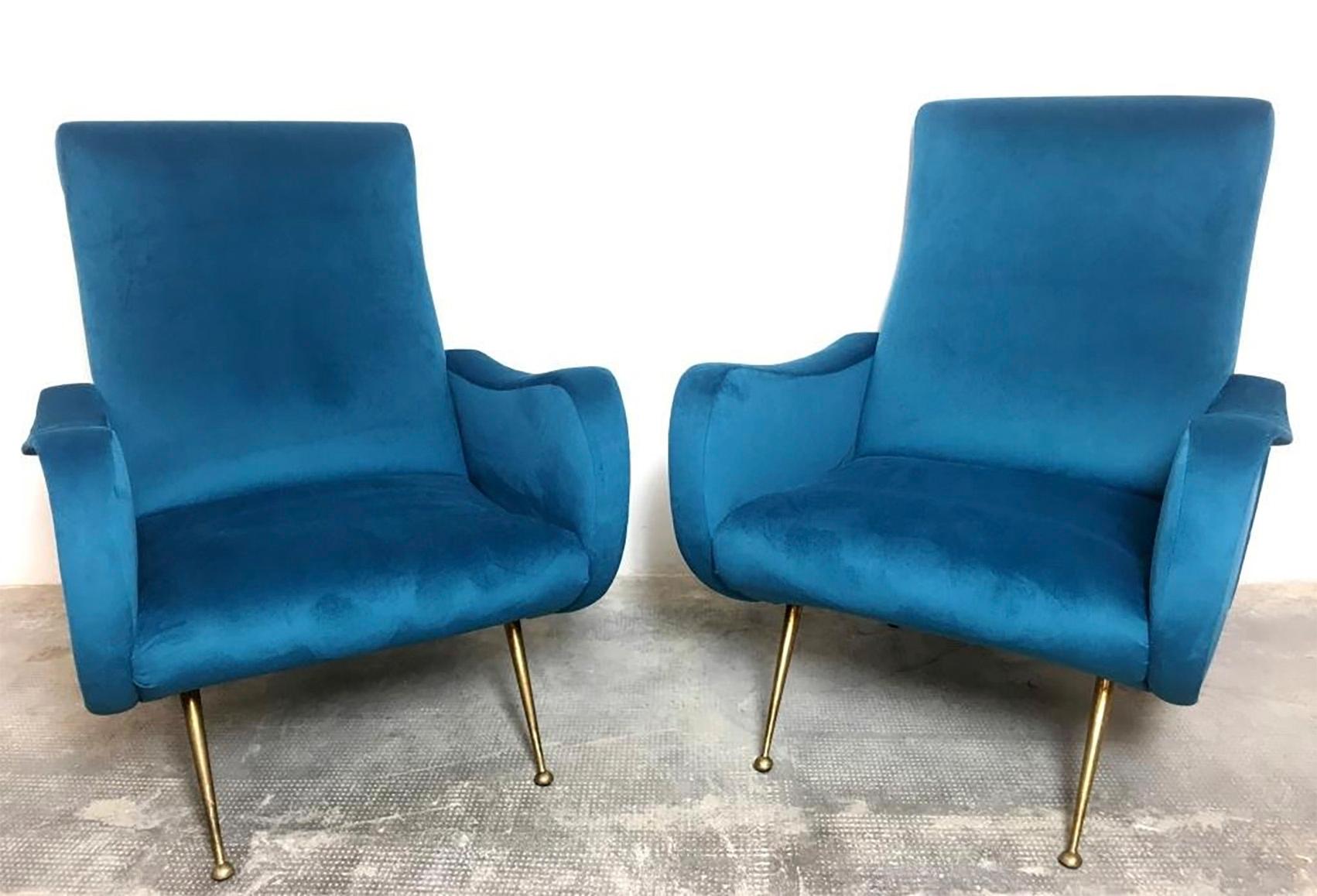 Leather Marco Zanuso 2 Lady Armchairs, circa 1950