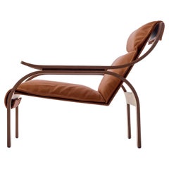 Marco Zanuso 722 Woodline Armchair in Walnut and Leather