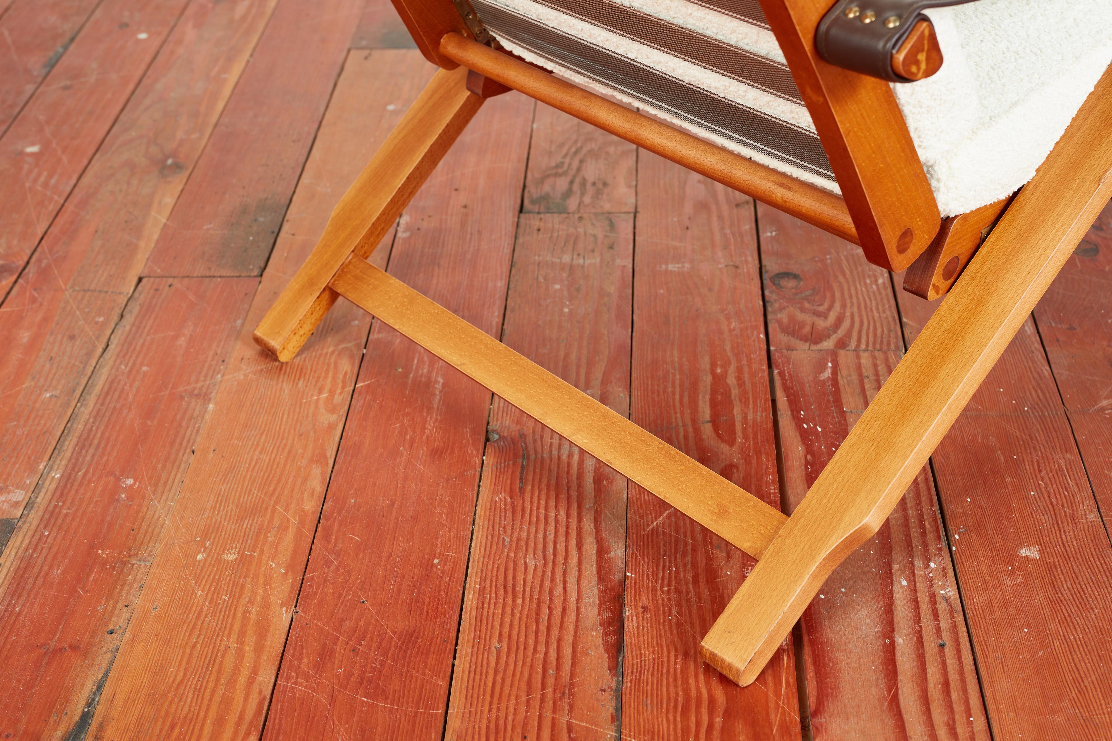 Marco Zanuso Adjustable Boucle and Wood Armchairs 10