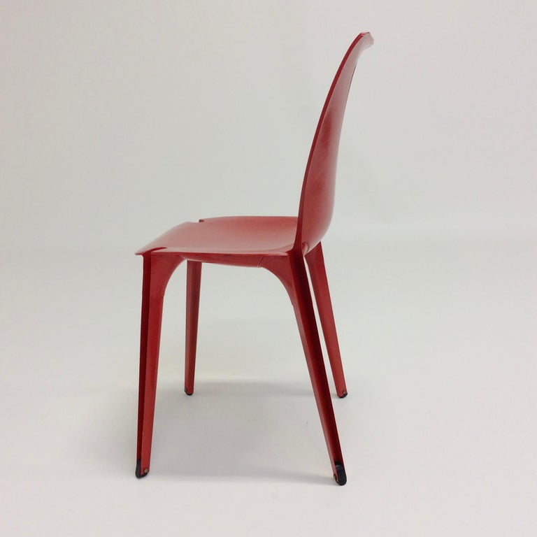 Marco Zanuso and Richard Sapper Red Lambda Chair for Gavina, 1959