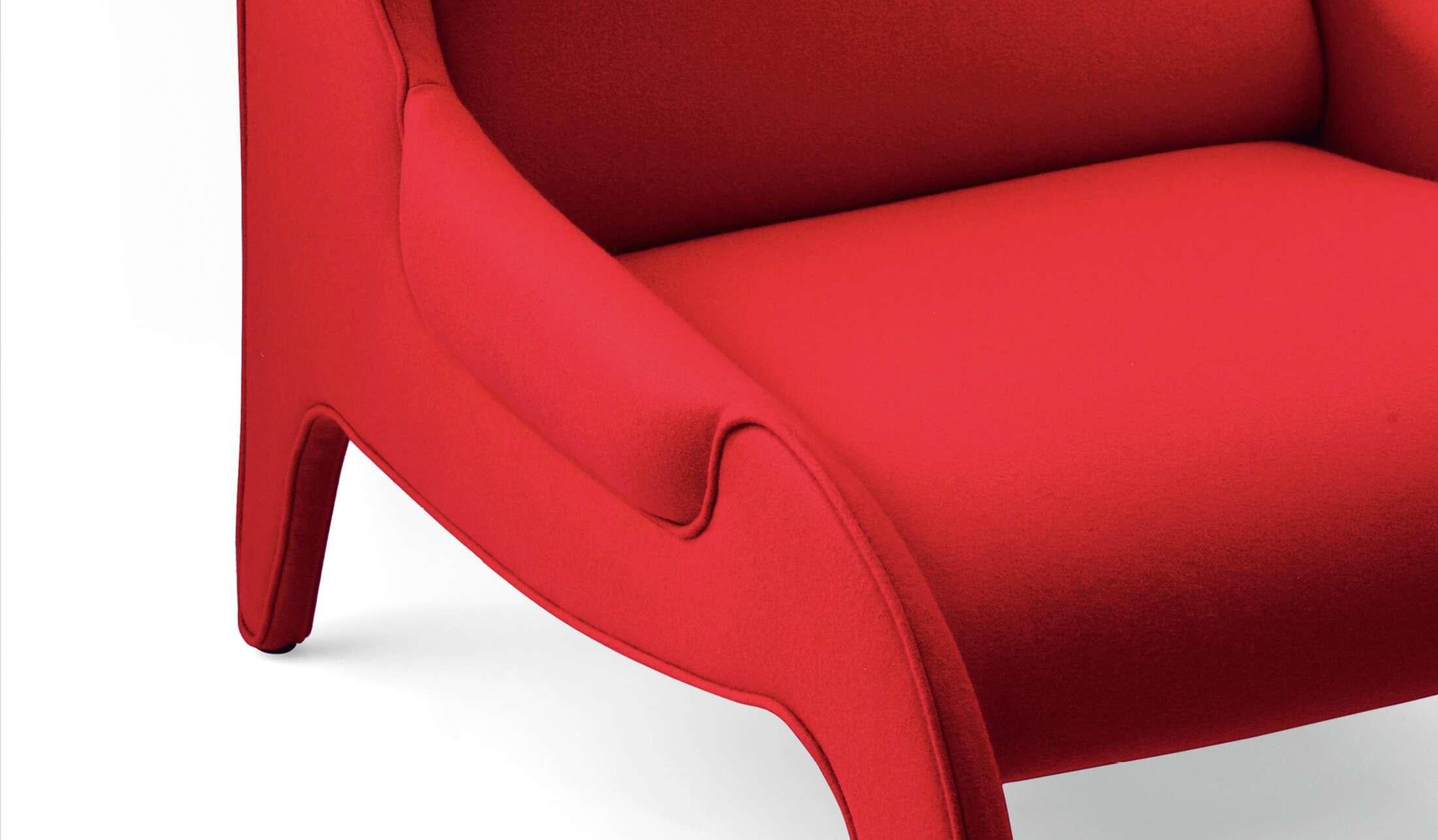 Italian Marco Zanuso Antropus Armchair for Cassina, Italy, in red For Sale