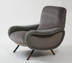 Marco Zanuso Arflex Lady Chair, Mohair and Shearling, Midcentury, Italy