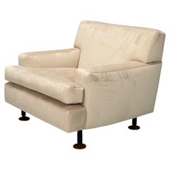 Marco Zanuso, Terciopelo beige, Madera, Metal, Silla de salón, Italia, 1960s
