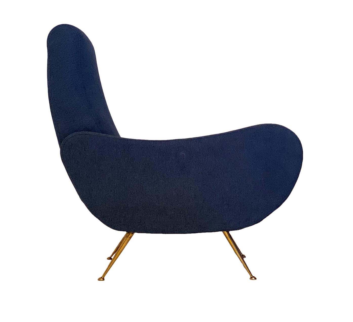 Mid-20th Century Marco Zanuso Blue Armchairs