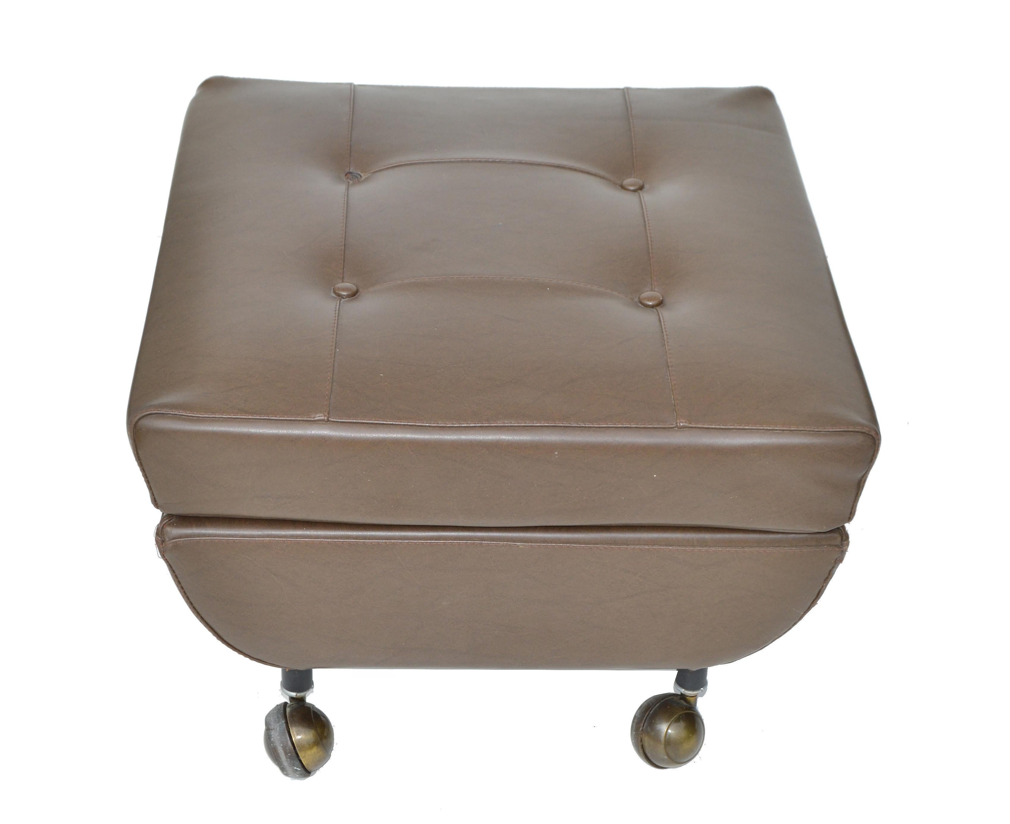 20th Century Marco Zanuso Brown Ottoman Model Regent for Arflex Italy 1960