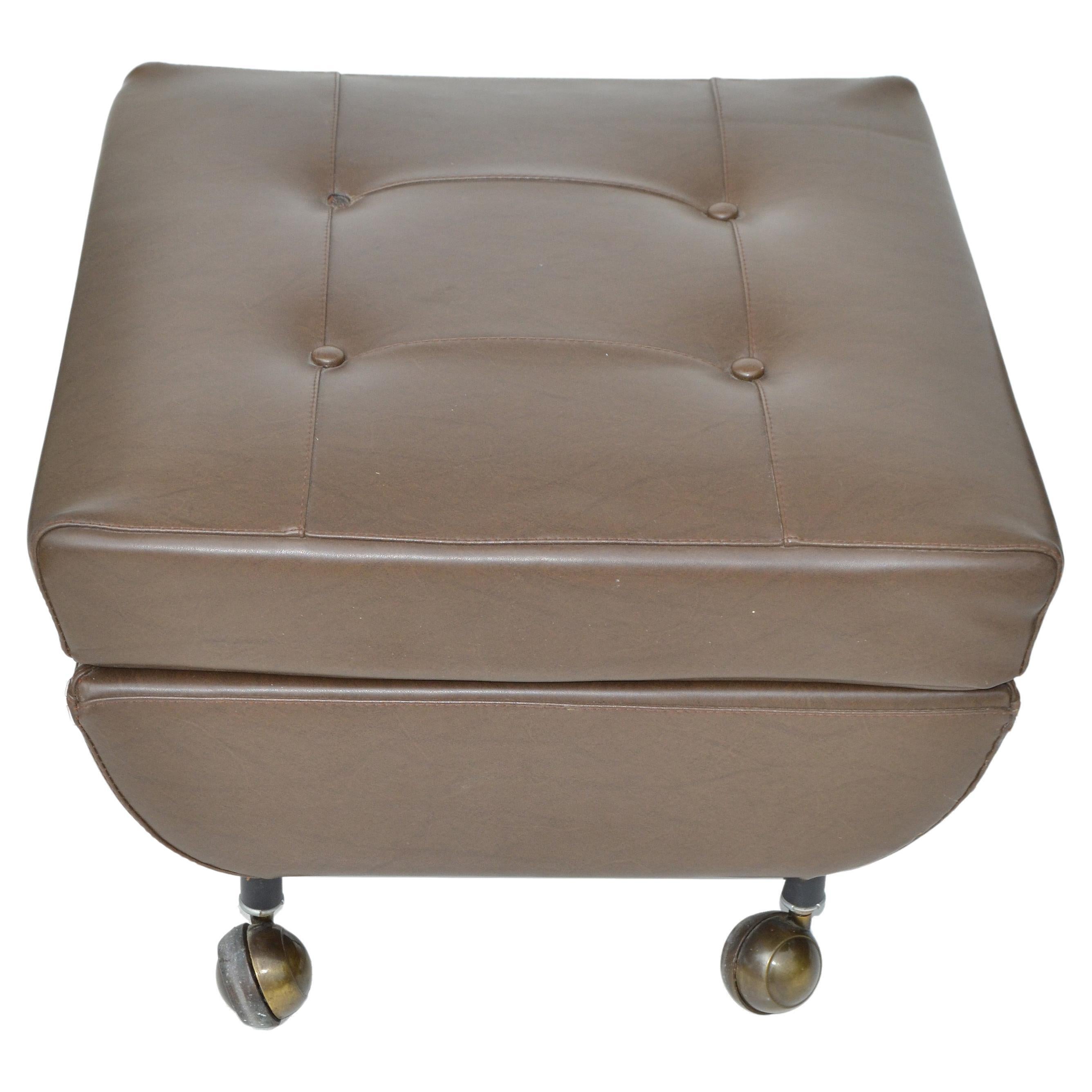 Marco Zanuso Brown Ottoman Model Regent for Arflex Italy 1960