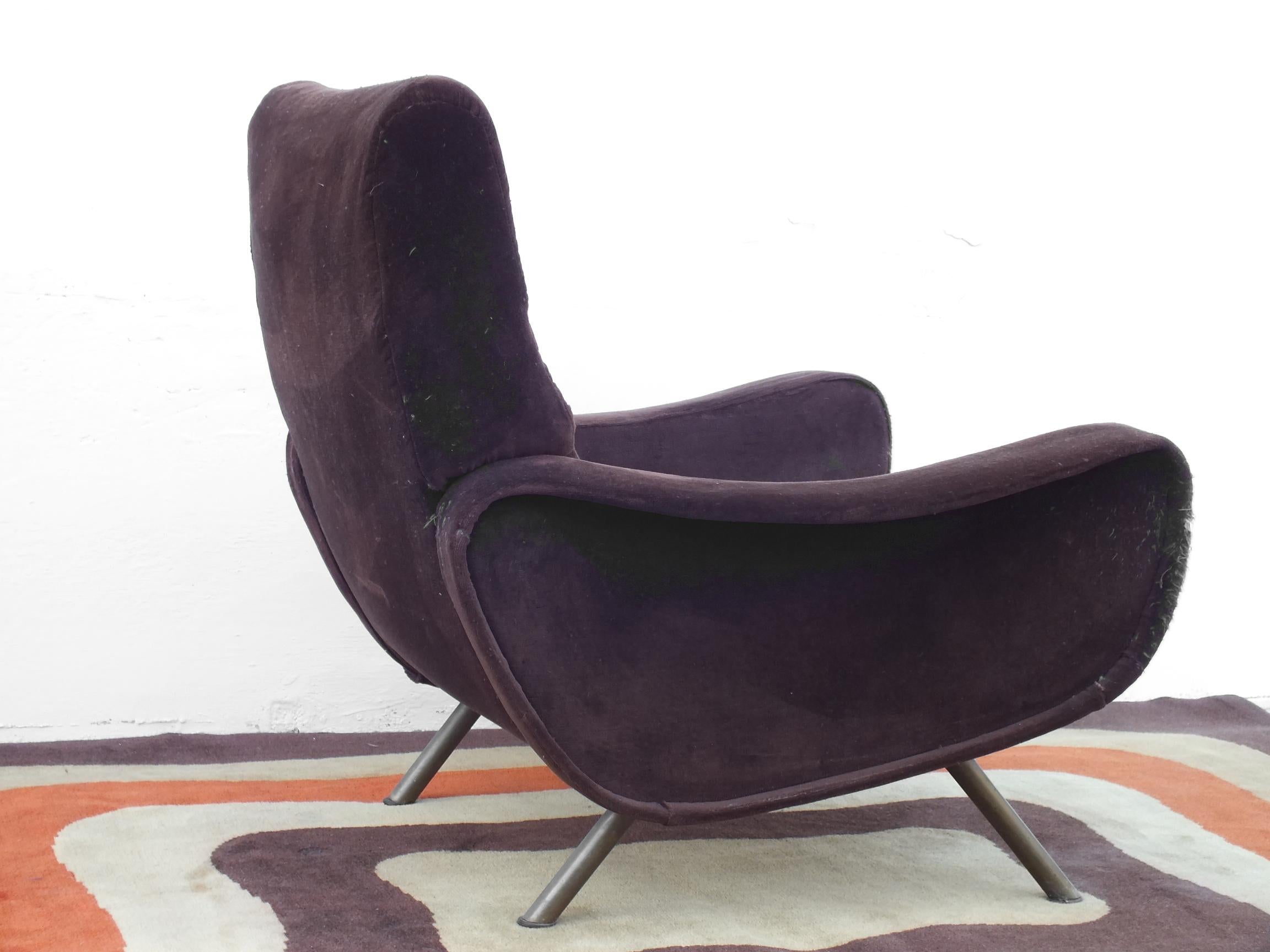 Mid-Century Modern Marco Zanuso by Arflex 1958 Vintage Lady Armchair For Sale