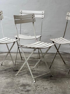 Marco Zanuso “Celestina” Folding Chair Set, Zanotta, Italy, 1978 White Leather