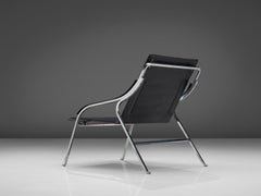 Marco Zanuso pour Arflex Chaise 'Fourline' en cuir noir