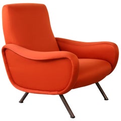 Marco Zanuso for Arflex Italian Orange Early "Lady" Armchair, 1951