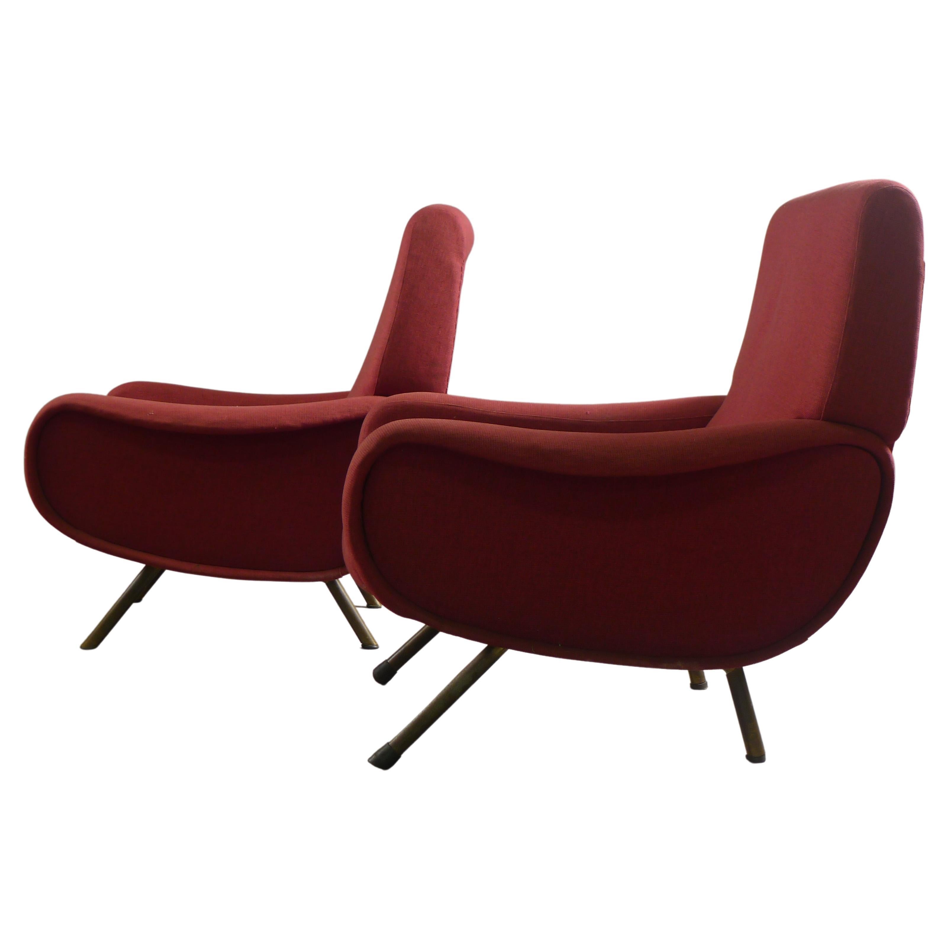 Marco Zanuso for Arflex, Italy, a Pair of Original "Lady" Armchairs