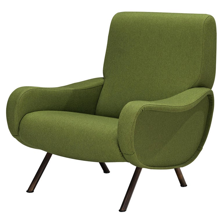 Marco Zanuso for Arflex 'Lady' Armchair in Green Upholstery For